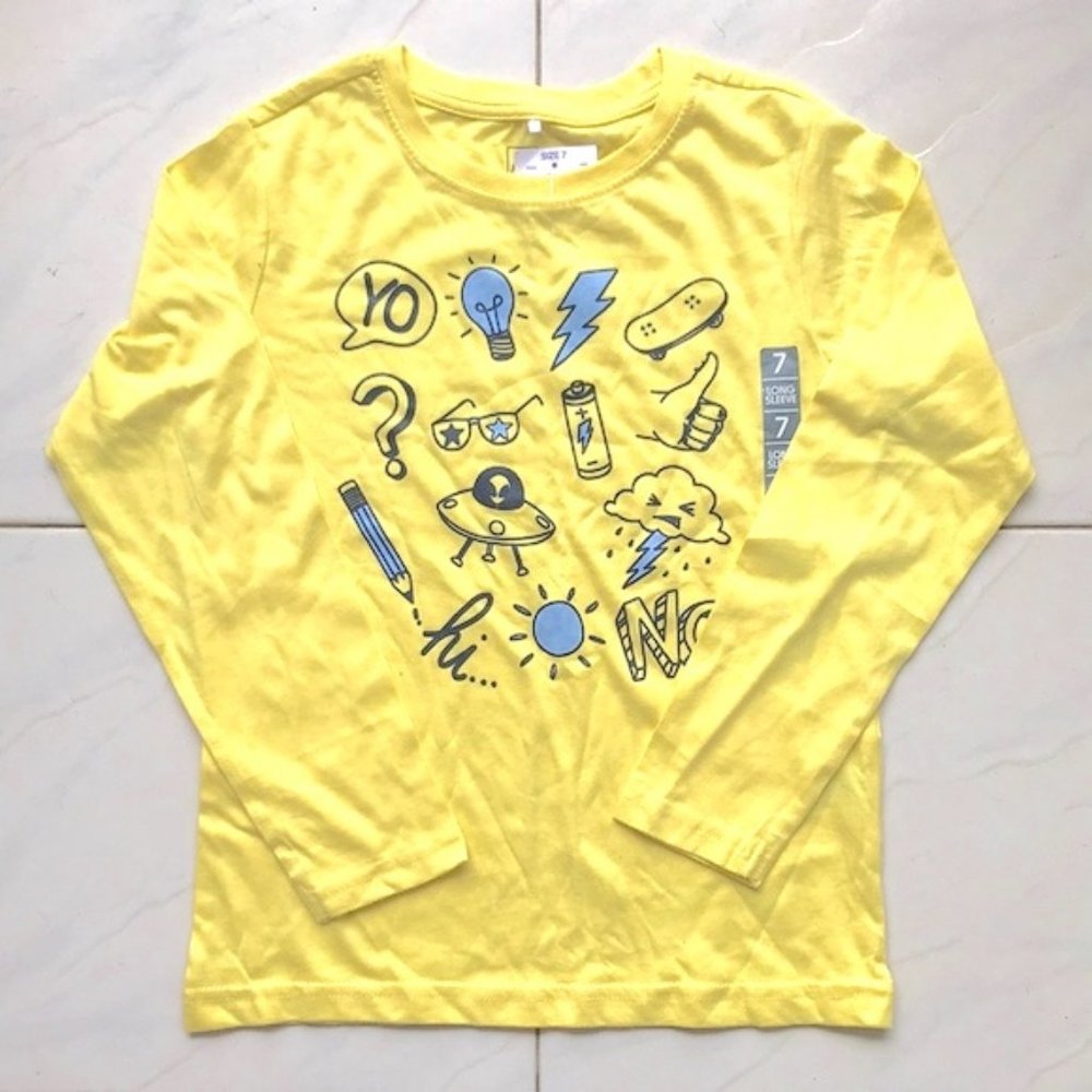 Yellow Doodle Long Sleeve Shirt